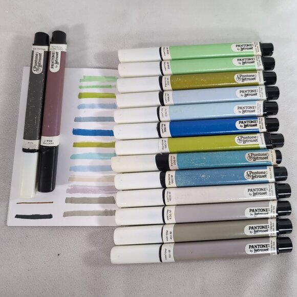 Letraset Other - 15 Pantone By Letraset Broad Nib Markers Vintage Blue Green Multicolor